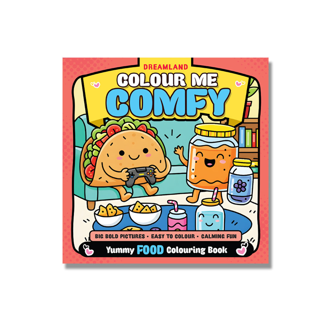 Dreamland Publications Colour Me Comfy: Feasty Food - Bold and Easy Food Colouring Book for All Ages | Fun and  Simple Designs for Relaxation and Stress Relief