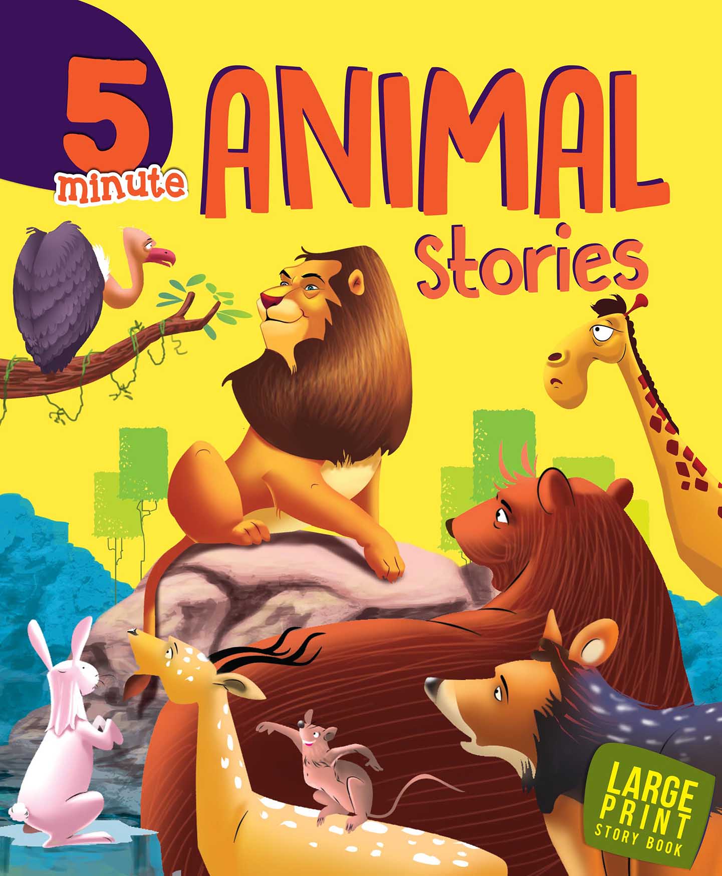 5 Minute Animal Stories : Large Print - Om Books 