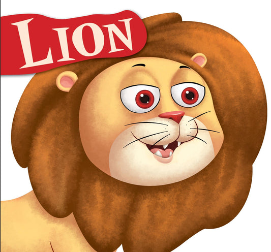 Lion: Cutout Board Book - Om Books 