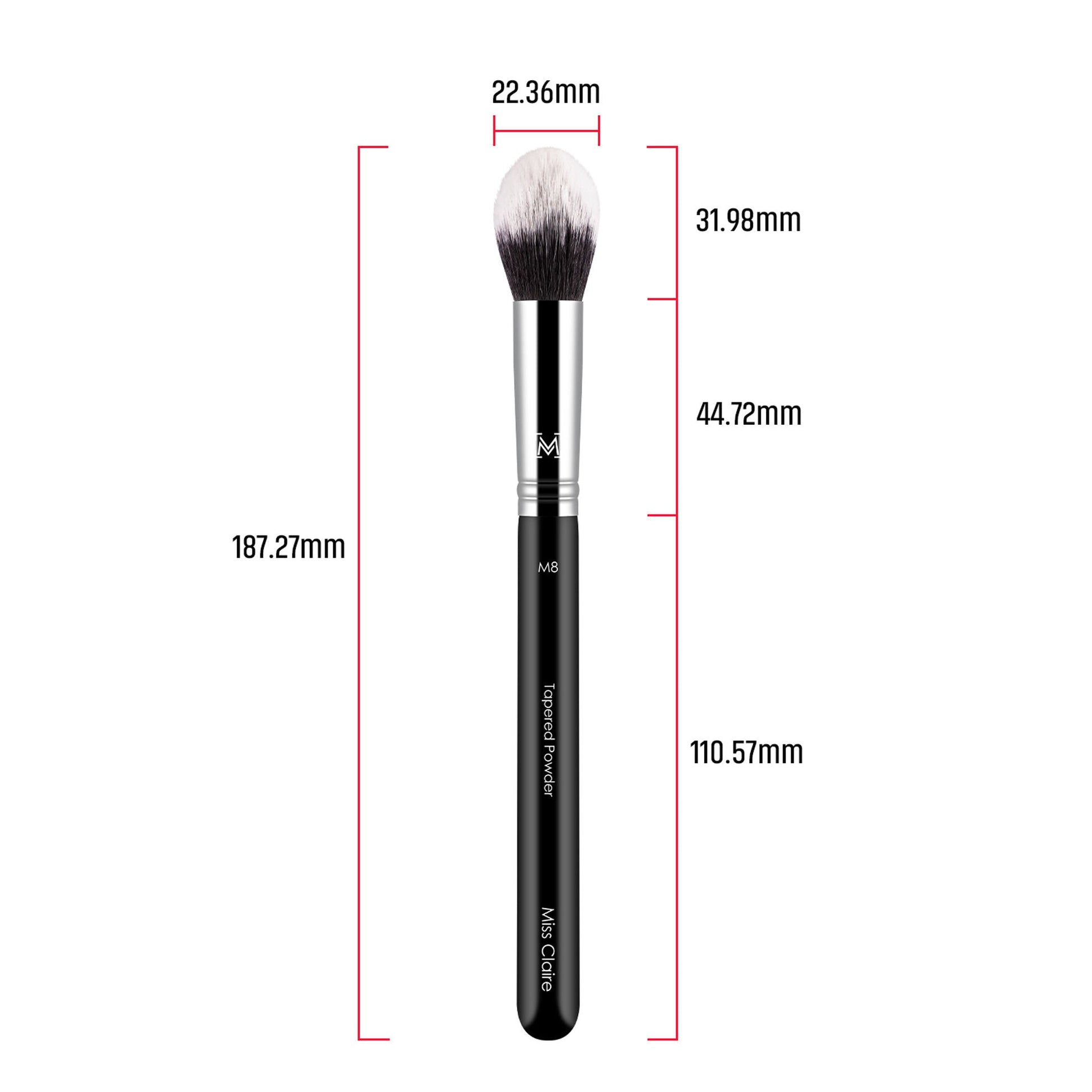 Miss Claire M8 - Tapered Powder (S) Brush - Chrome