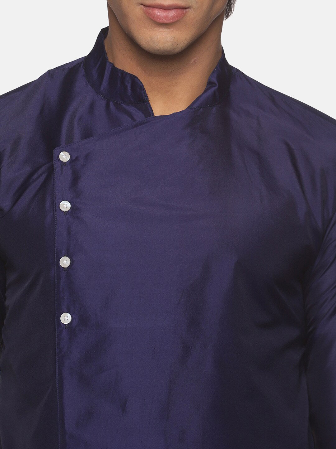 Sethukrishna Mens Navy Blue Kurta with Pyjamas