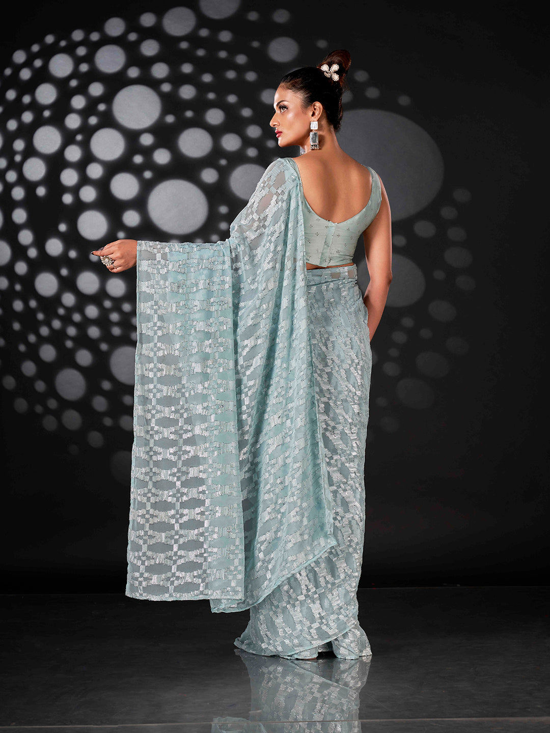 Tikhi Imli Blue Woven Design Ready to Wear Grab2Buy 