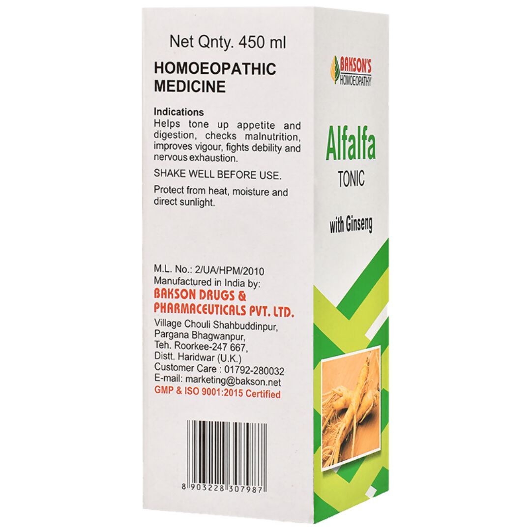 Bakson's Homeopathy Alfalfa Tonic with Ginseng - Grab2buy