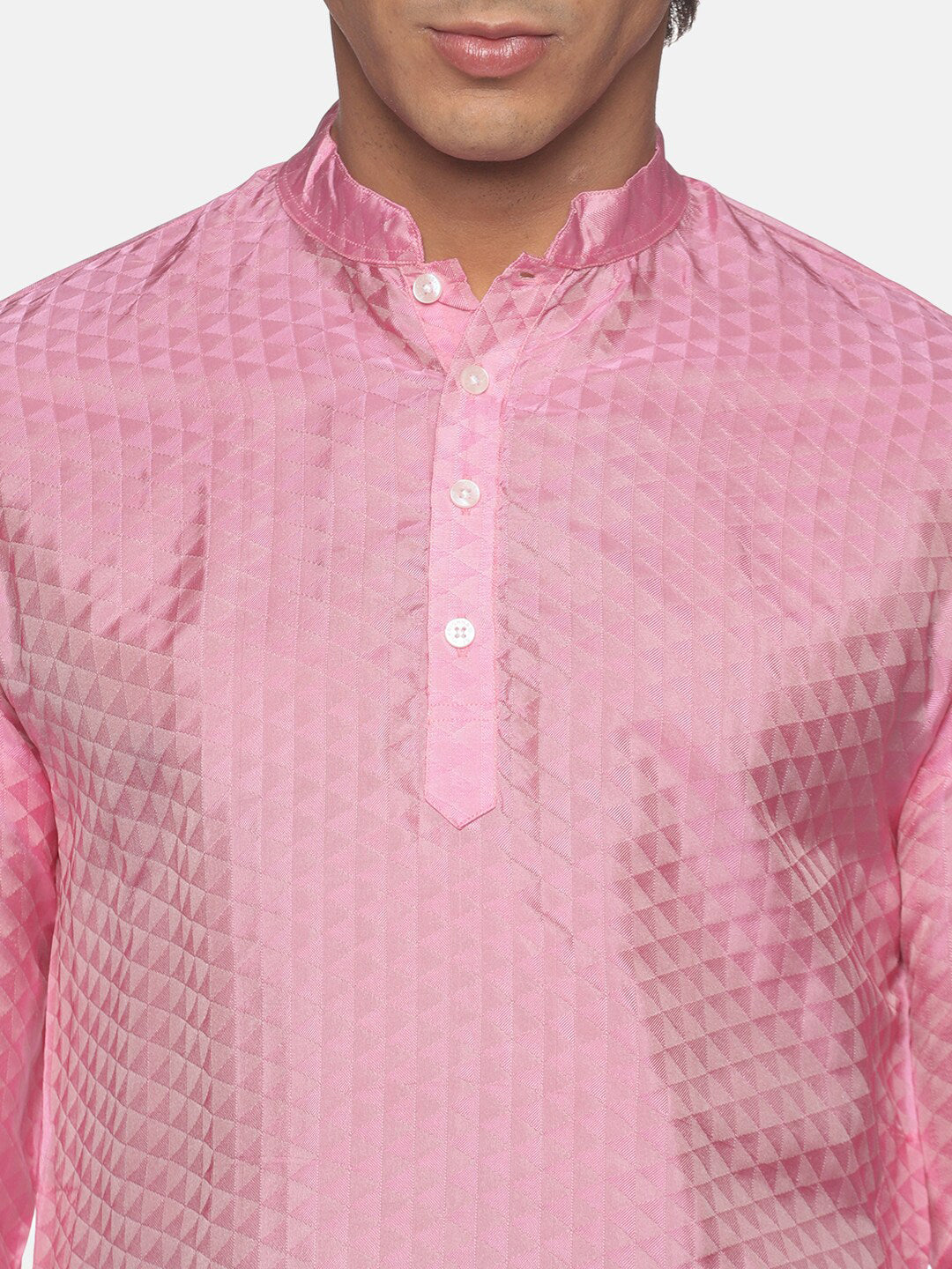 Sethukrishna Men Pink Kurta with Churidar
