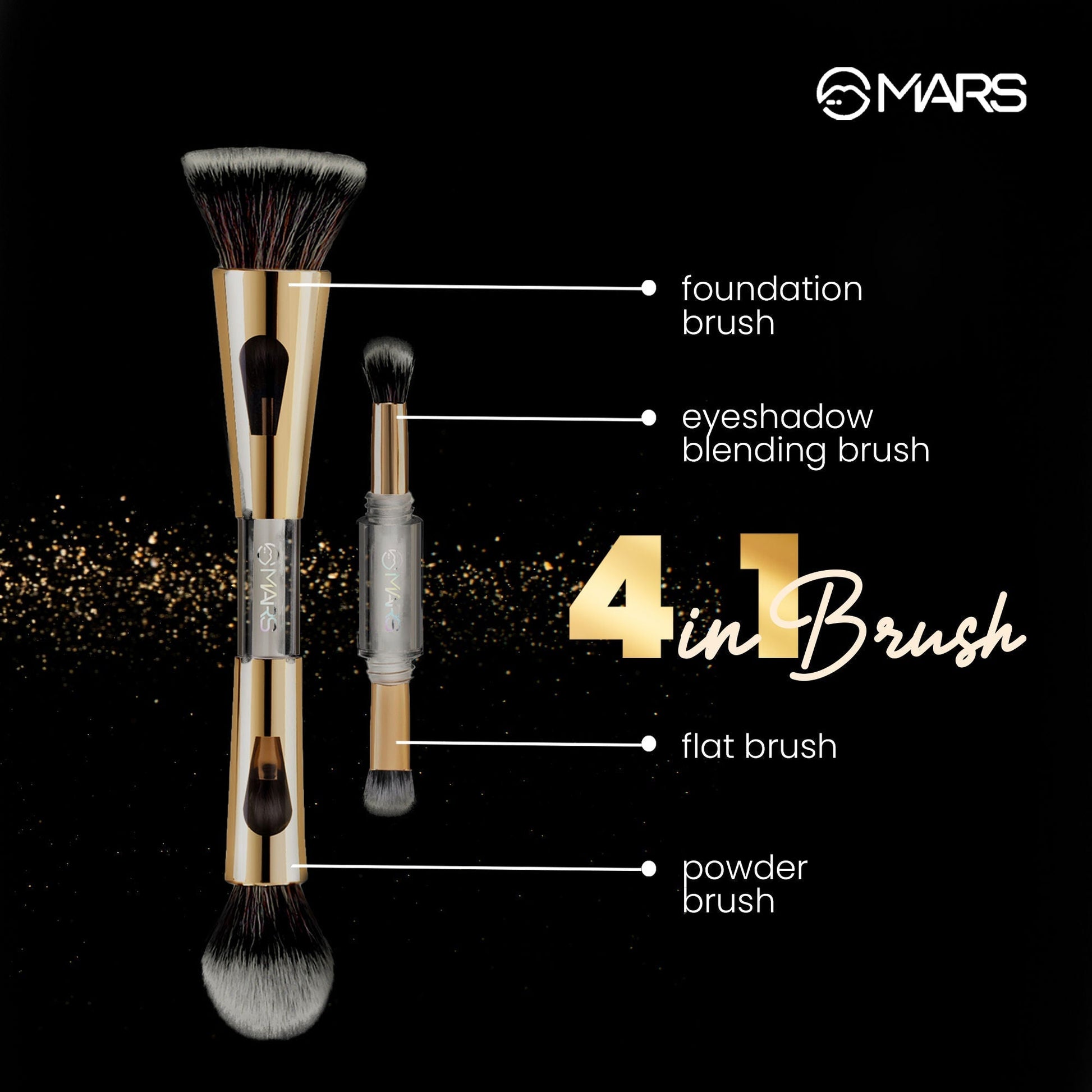MARS Cosmetics 4 In 1 Travel Brush 