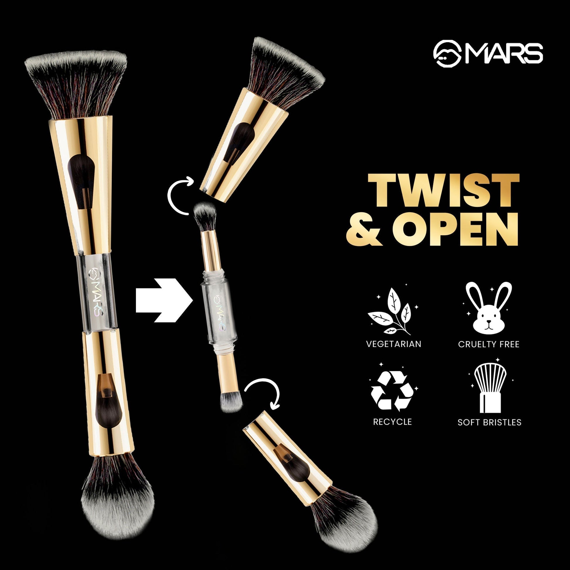 MARS Cosmetics 4 In 1 Travel Brush 