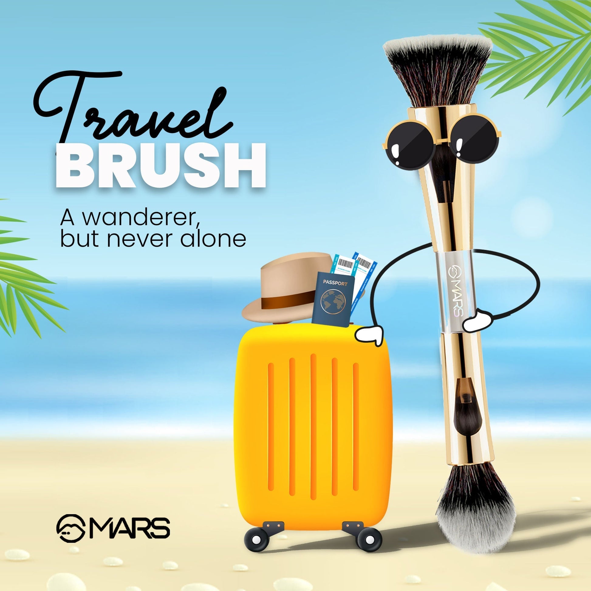 MARS Cosmetics 4 In 1 Travel Brush 