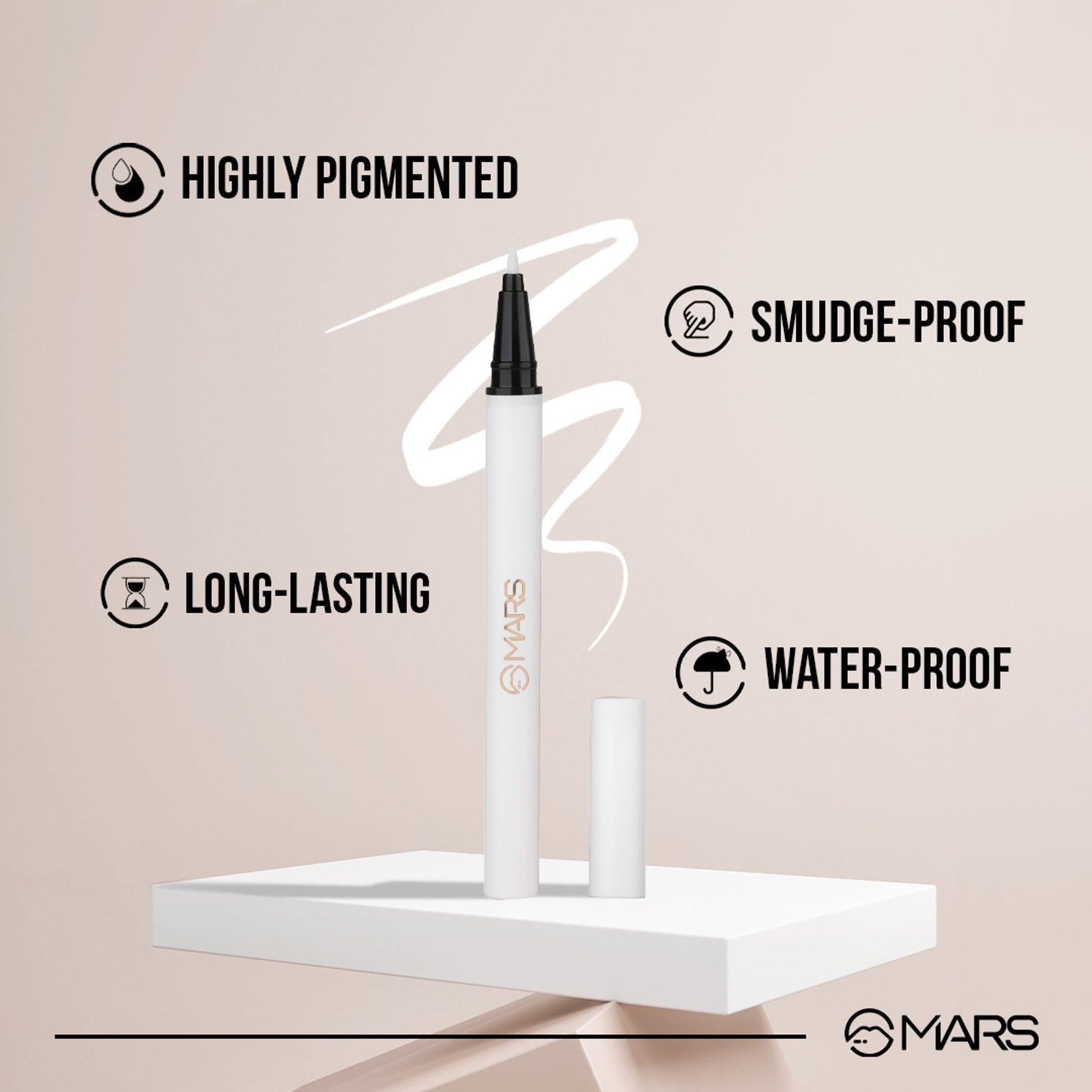 MARS Cosmetics City Stroke Charming Eyes Liquid Eyeliner - 01 White 