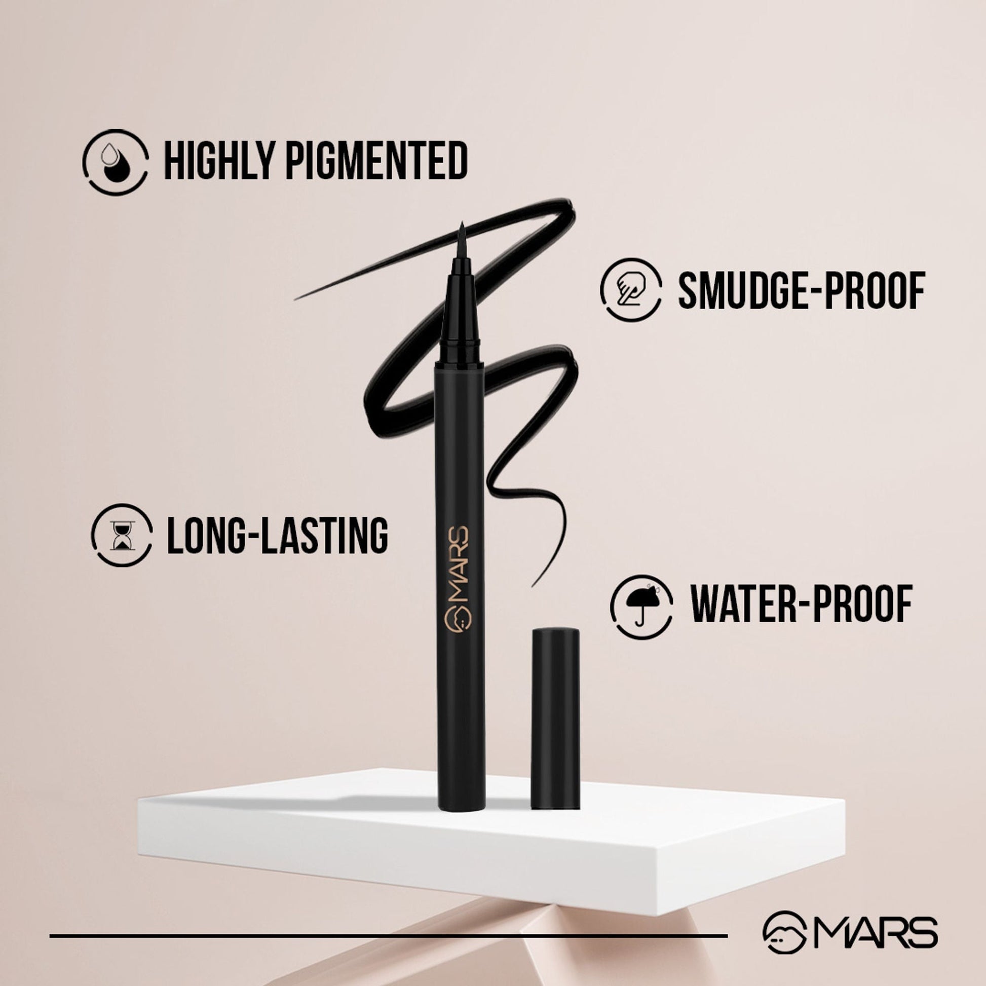 MARS Cosmetics City Stroke Charming Eyes Liquid Eyeliner - 04 Black 
