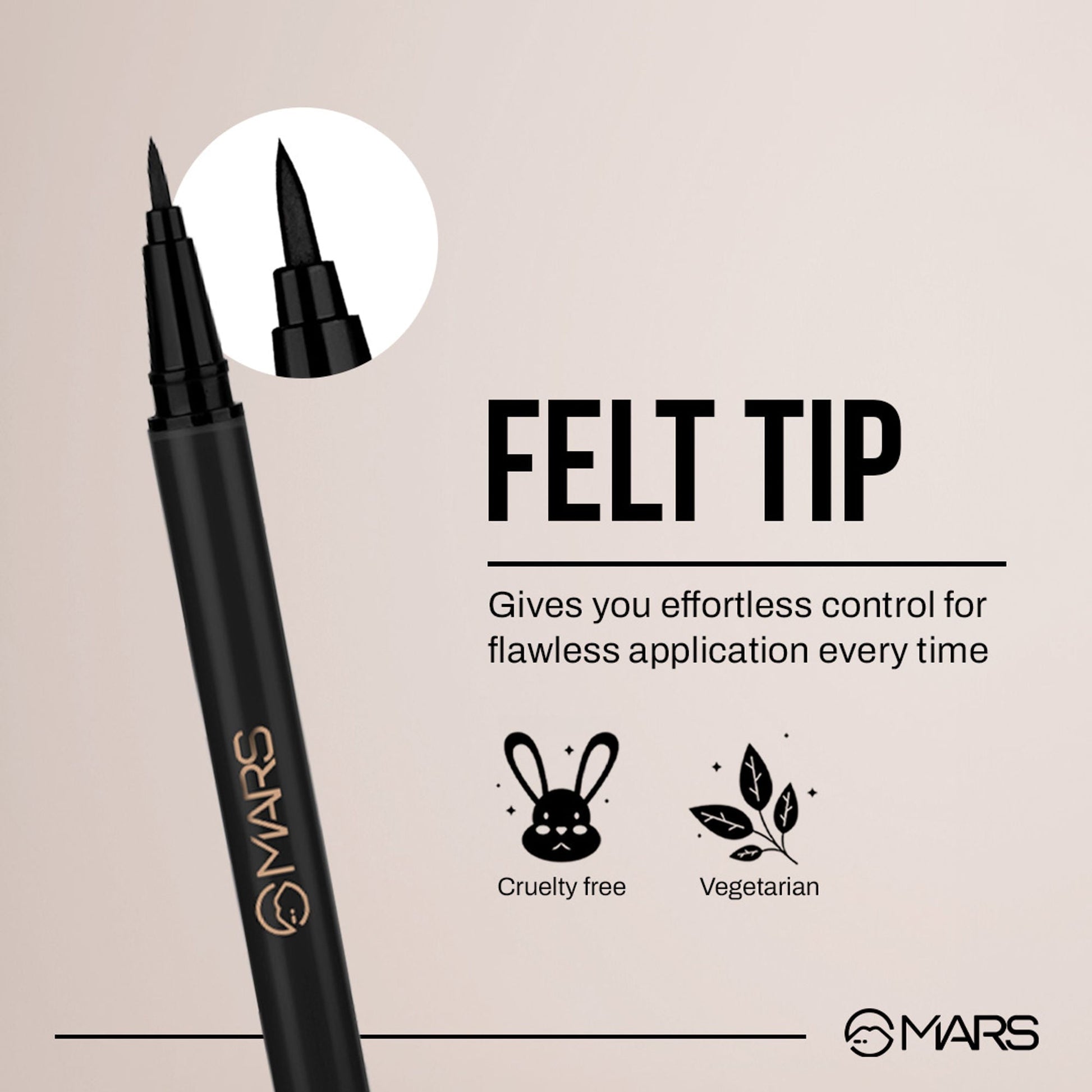 MARS Cosmetics City Stroke Charming Eyes Liquid Eyeliner - 04 Black 