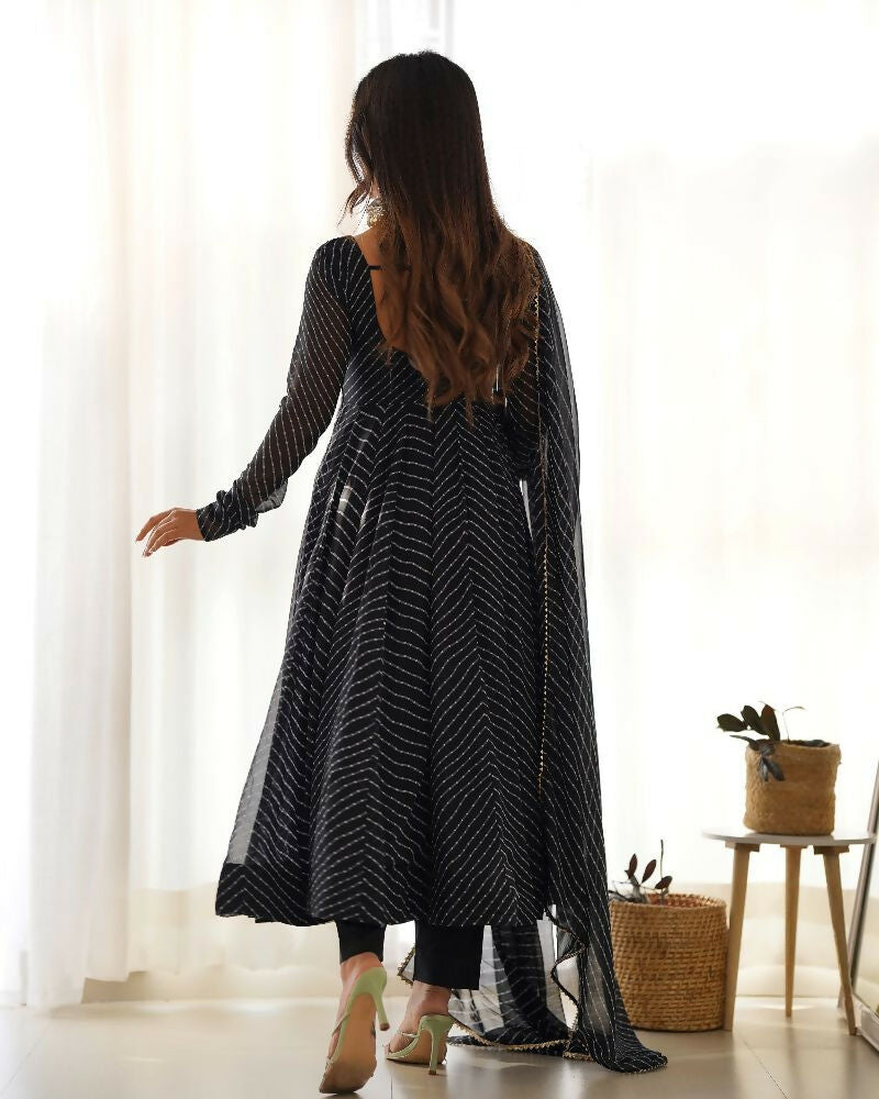 Joban Fashion Black Kurta Set Georgette Sequence Embroidery Work 