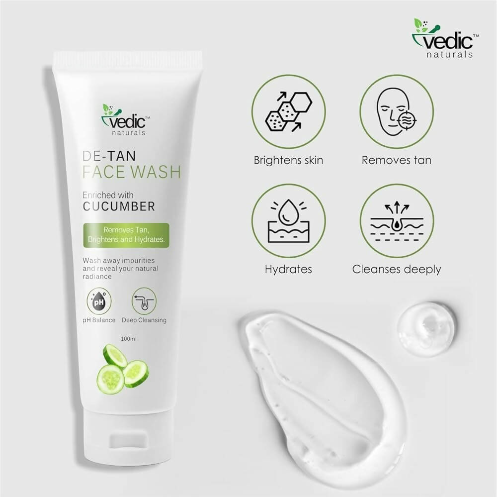 Vedic Naturals Cucumber De Tan Face Wash  Grab2Buy Vedic Naturals Grab2Buy