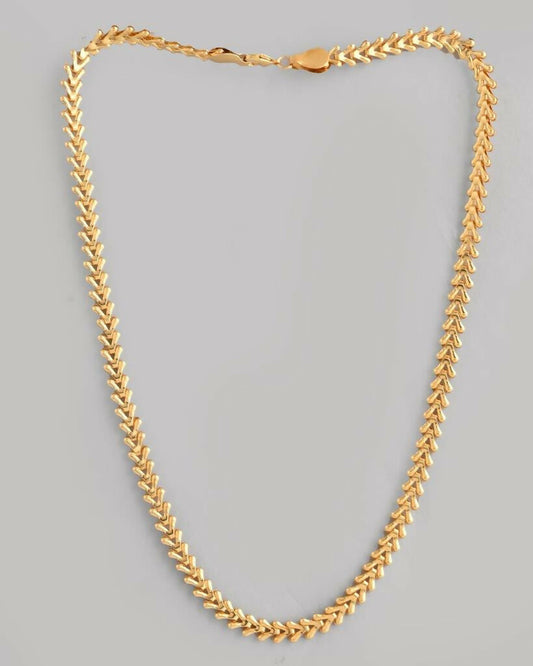 VOJ Gold-Polished Designer V Shaped Chain For Men 