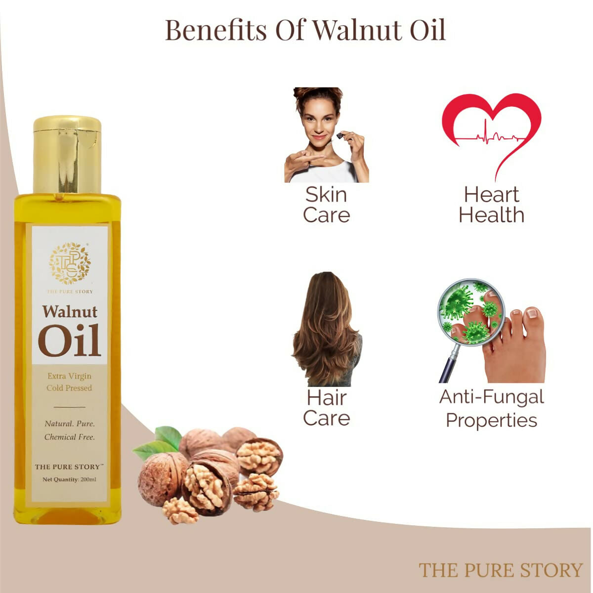 The Pure Story Natural Cold Pressed Oil for Hair & Skin with Walnut  Grab2Buy The Pure Story Grab2Buy