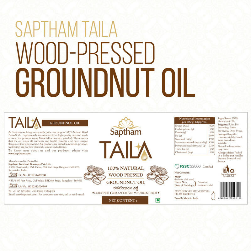 Saptham Taila Groundnut Oil - Grab2buy