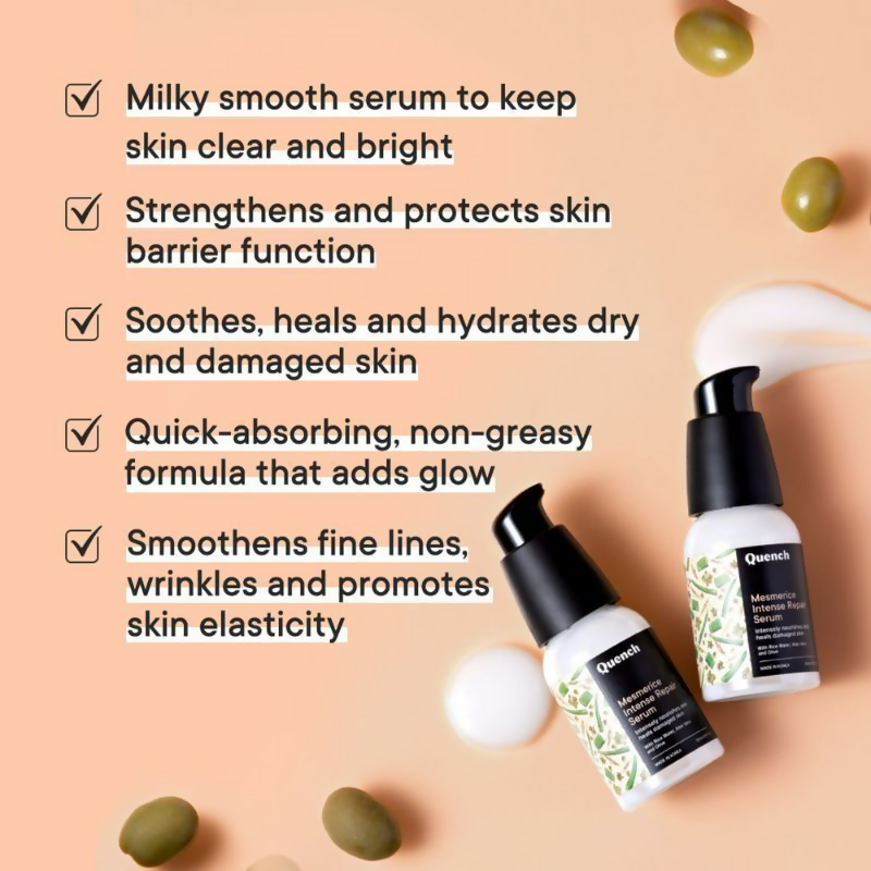 Quench Rice Water Intense Repair Serum With Niacinamide For Dewy & Even Skin Tone 