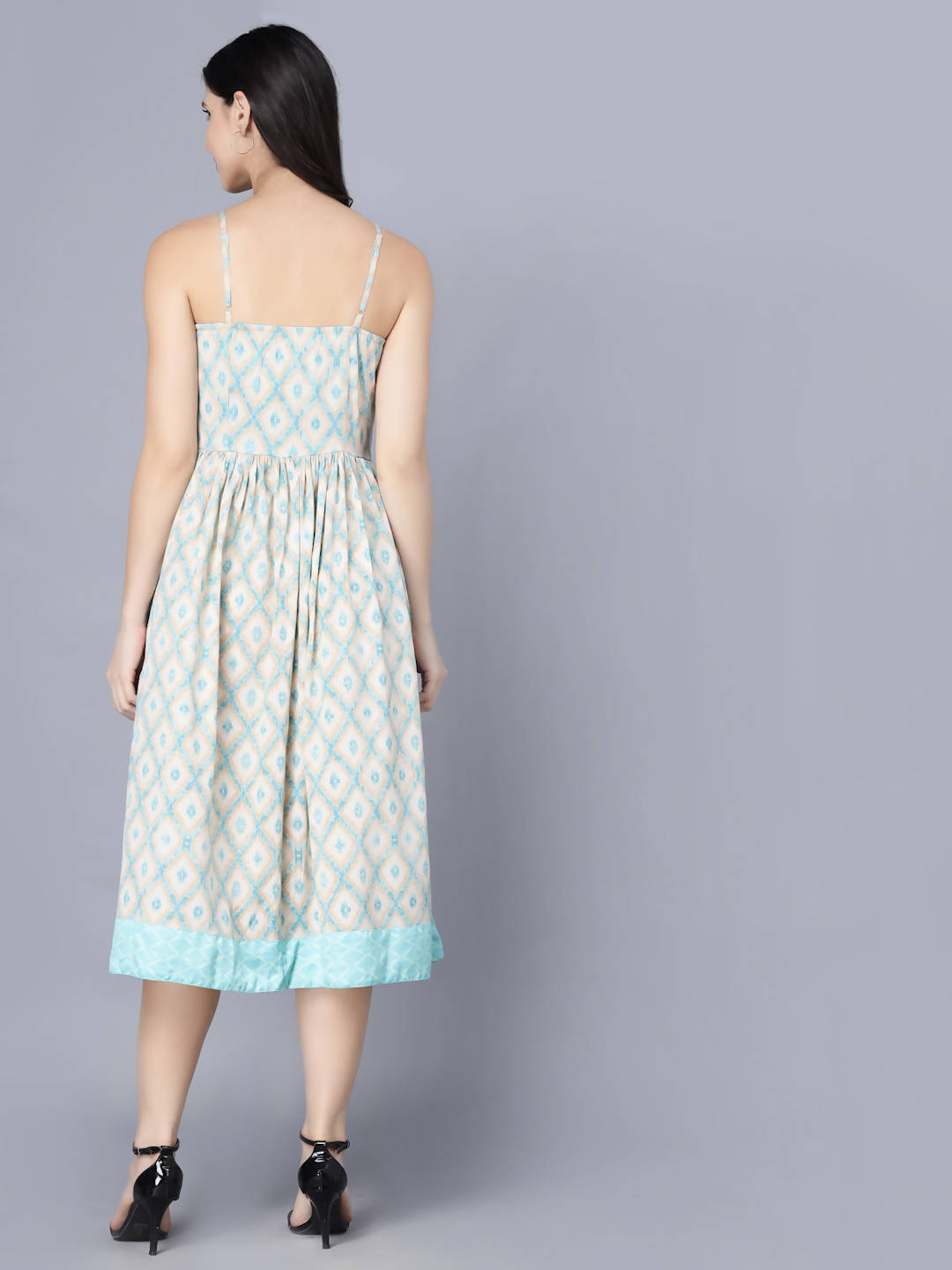 Myshka Multicoloured Floral Organic Cotton Crepe Midi Dress