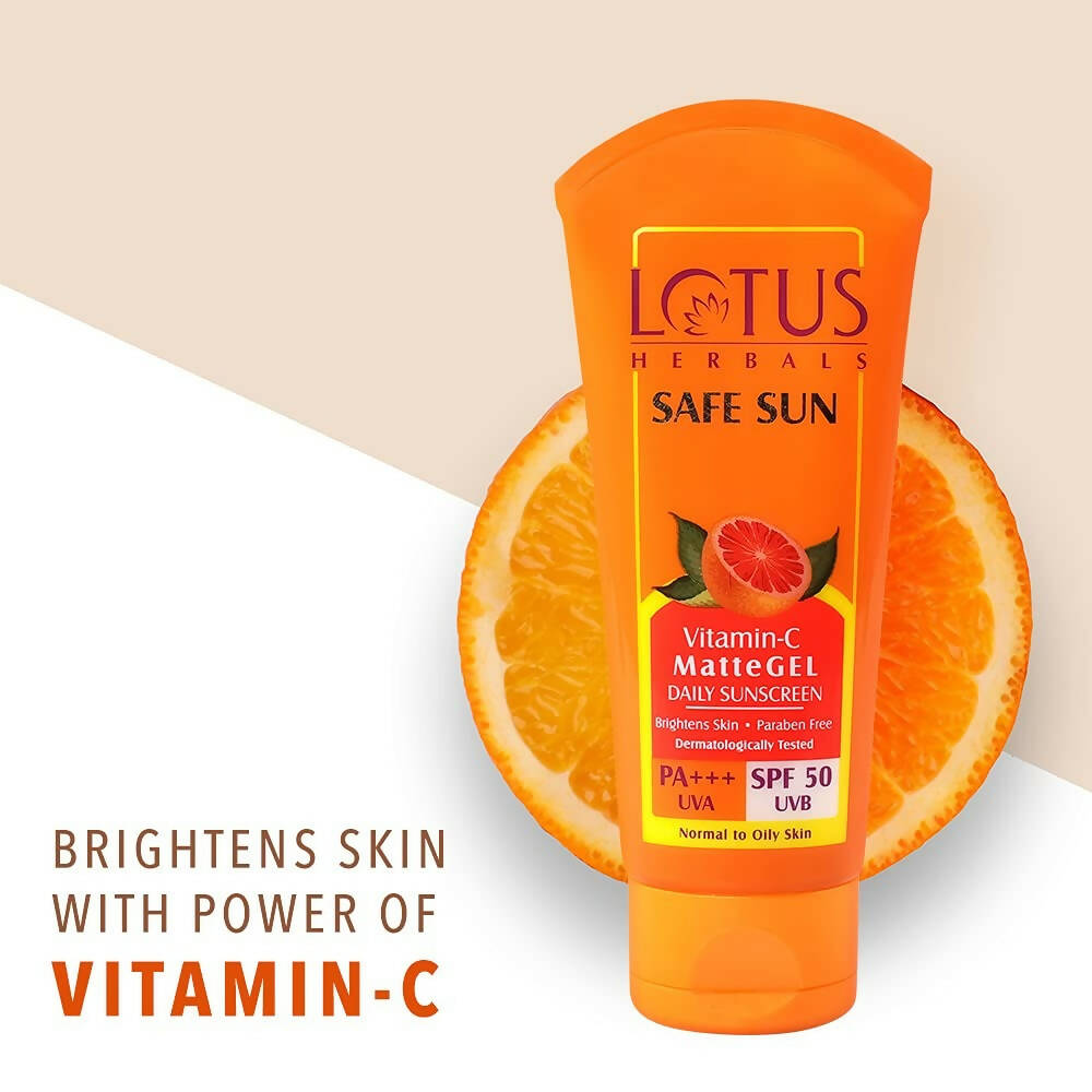 Lotus Herbals Safe Sun Vitamin C Matte Gel Daily Sunscreen SPF 50 PA+++ 
