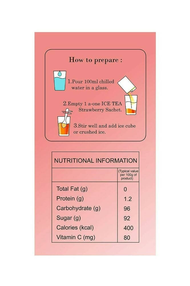 A-One Ice Tea Strawberry Flavour Instant - Grab2buy