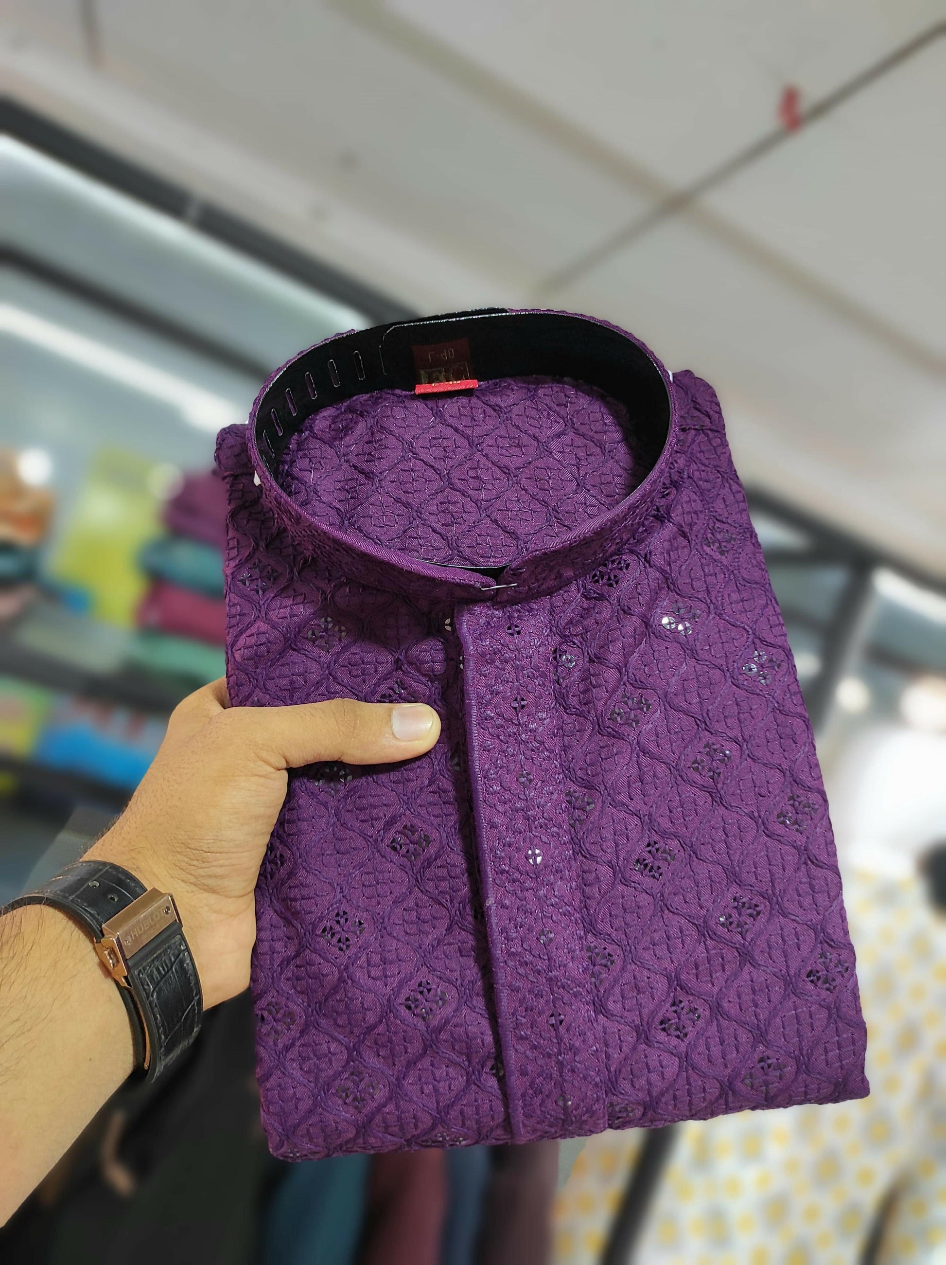 Anaita Lavender Embroidered Rayon Straight Kurta