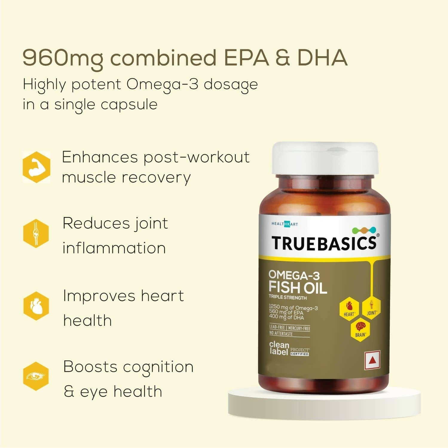 TrueBasics Omega-3 Fish Oil Capsules for Women & Men - Grab2buy