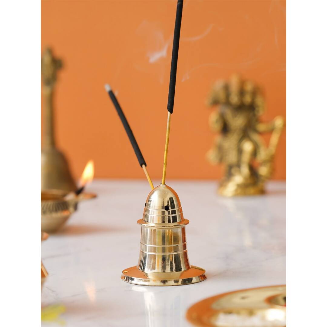 Grab2Buy Yellow Brass Incense Stick Holder 