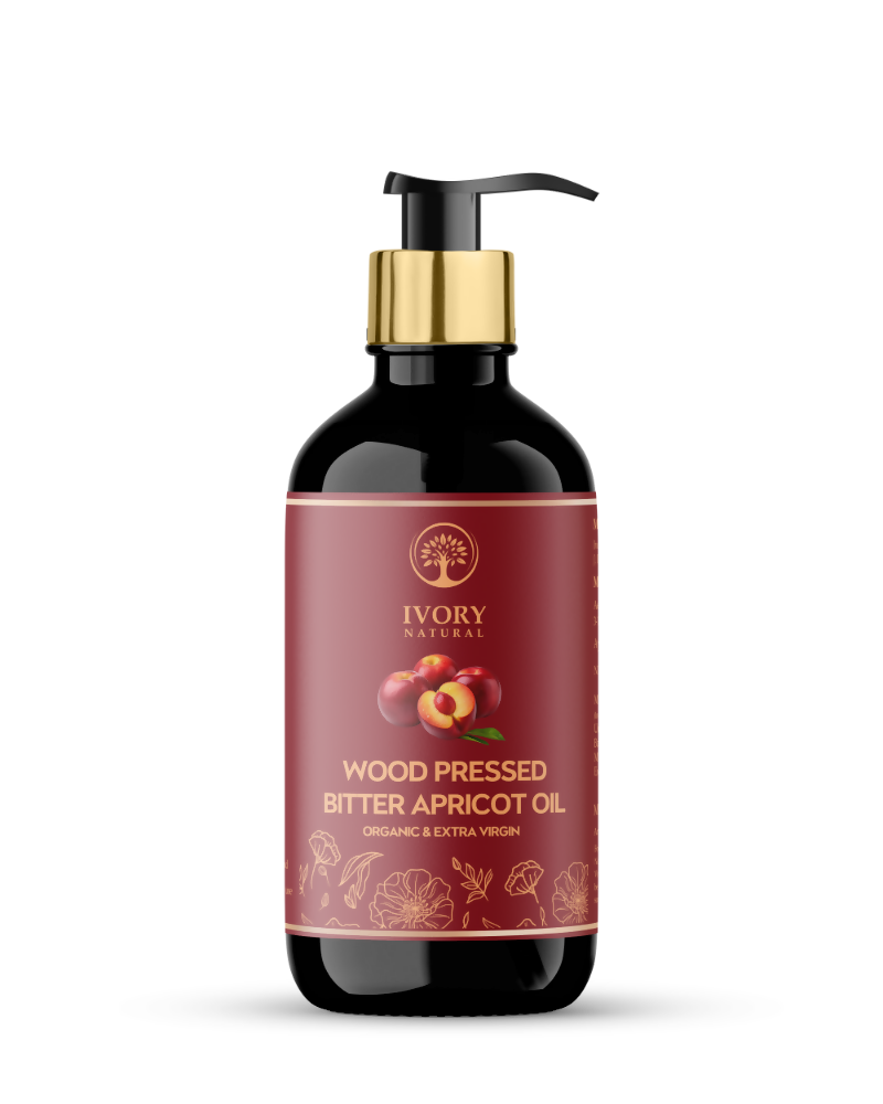 Ivory Natural Wood Pressed Bitter Apricot Oil Organic & Extra Virgin For Deep Moisturization, Gentle Hydration, And Youthful Glow | Swadesiicart