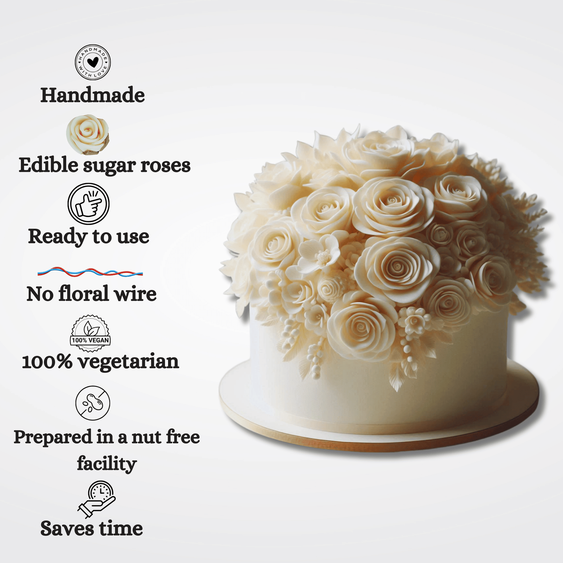 Confect Ivory | Edible Sugar Flowers