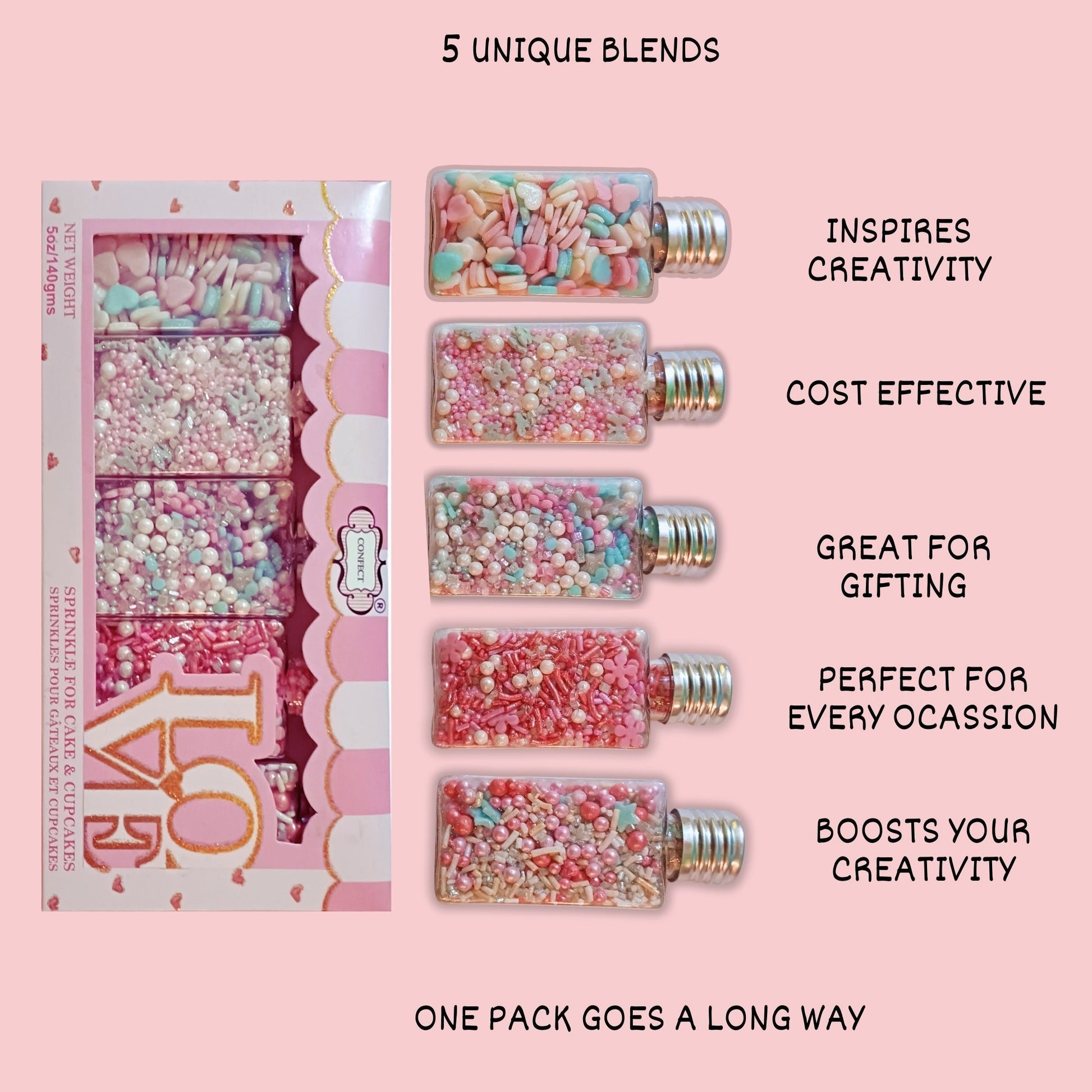 Confect Valentine Sprinkles | 17 Edible Decoration for Baking & Dessert  Grab2Buy Confect Grab2Buy