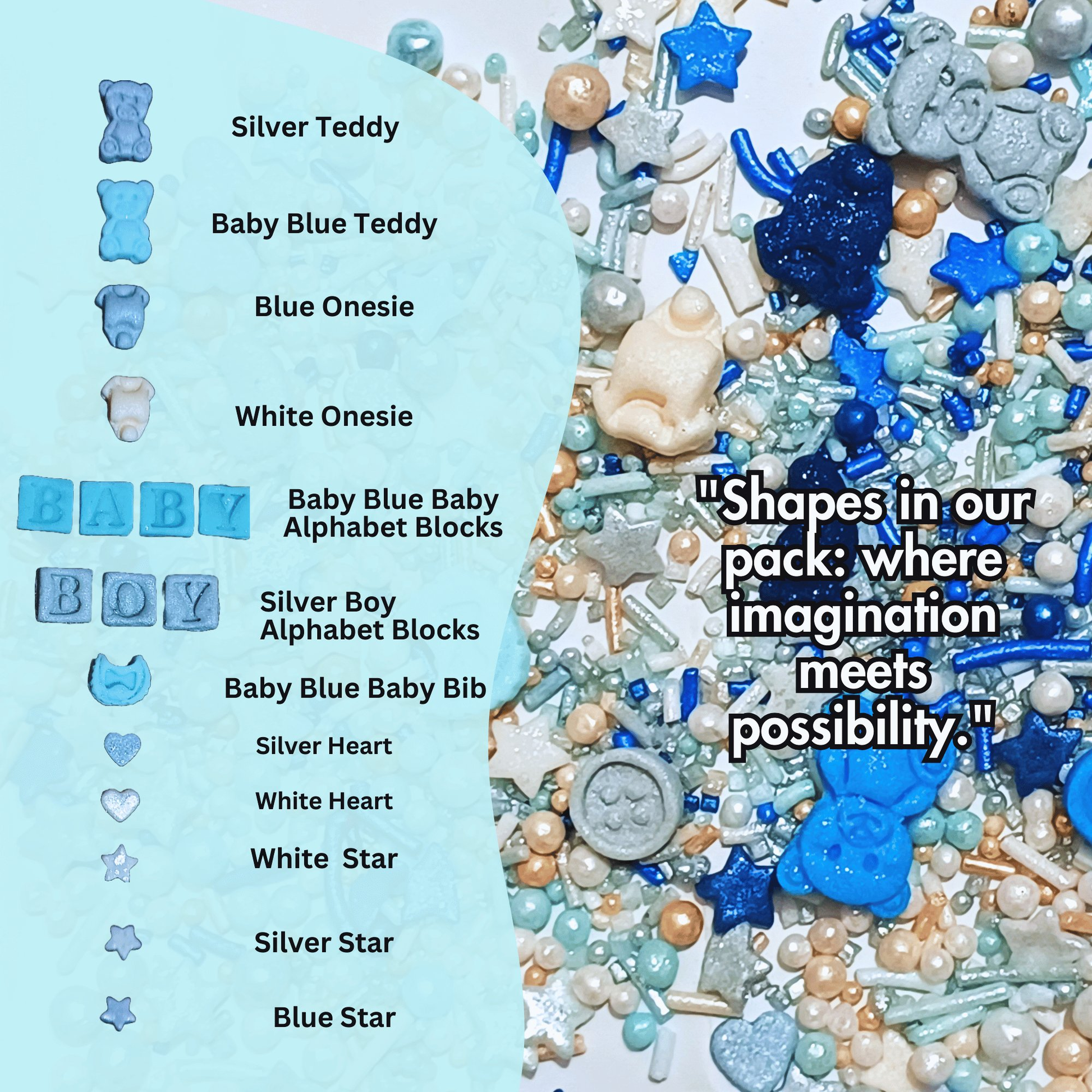 Confect Boys Baby Shower Sprinkles | Edible Sprinkles Assorted