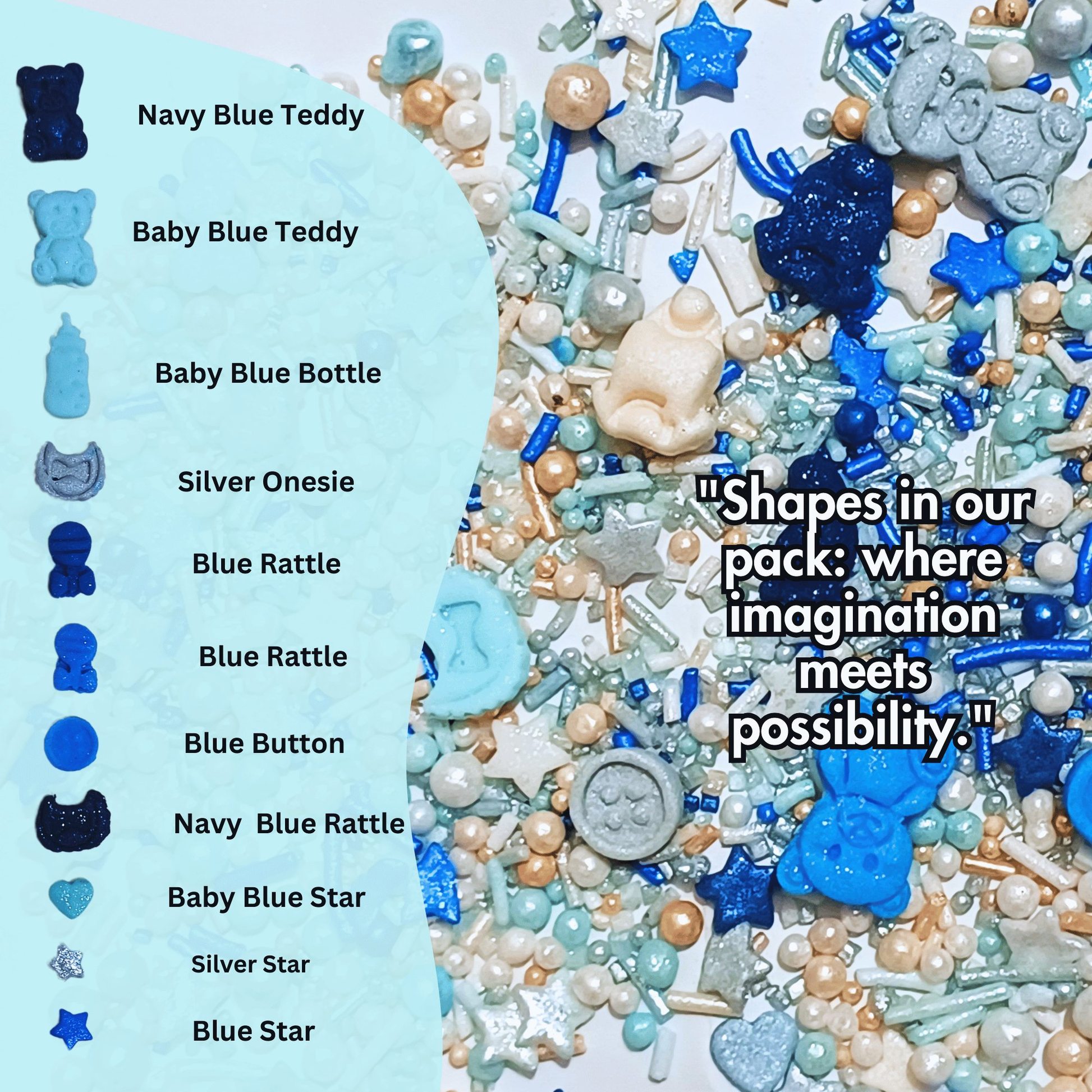 Confect Boys Baby Shower Sprinkles | Edible Sprinkles Assorted