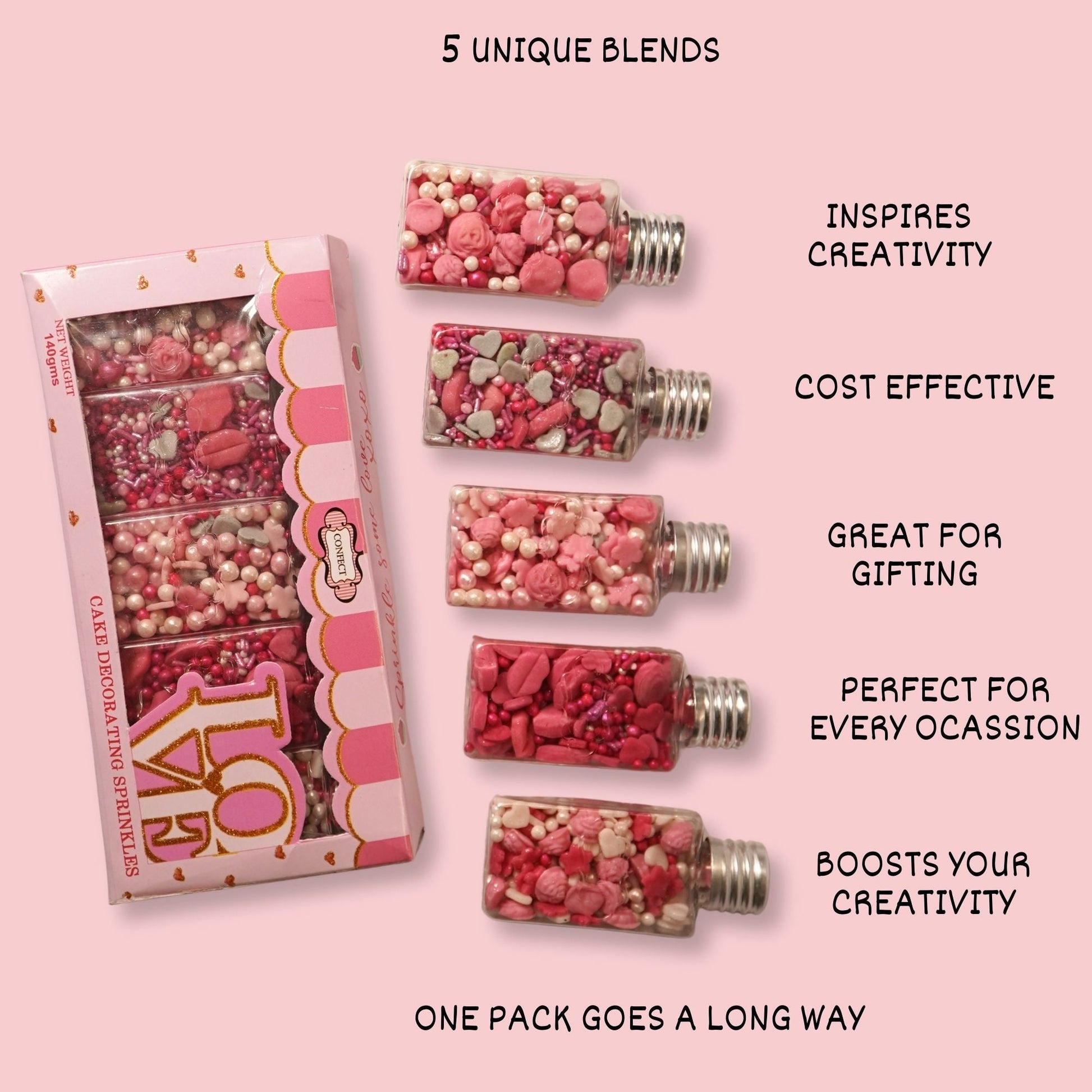 Confect Shimmering Charm I Silver & White Pearls | Edible Mother's Day Sprinkles