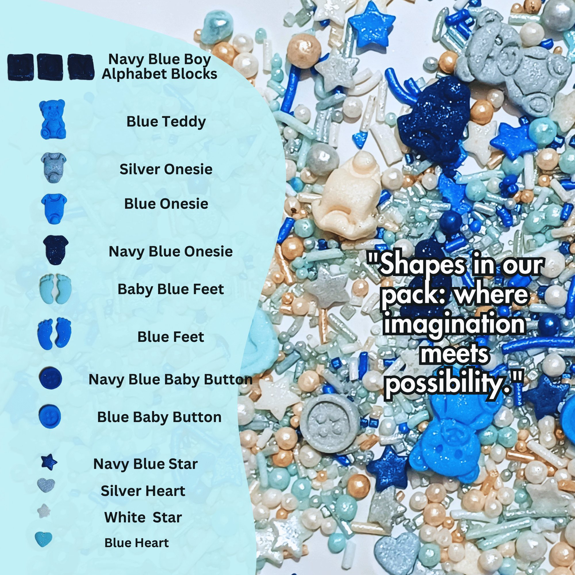 Confect Boys Baby Shower Sprinkles | Gender Reveal Sprinkles | Edible Sprinkles Assorted