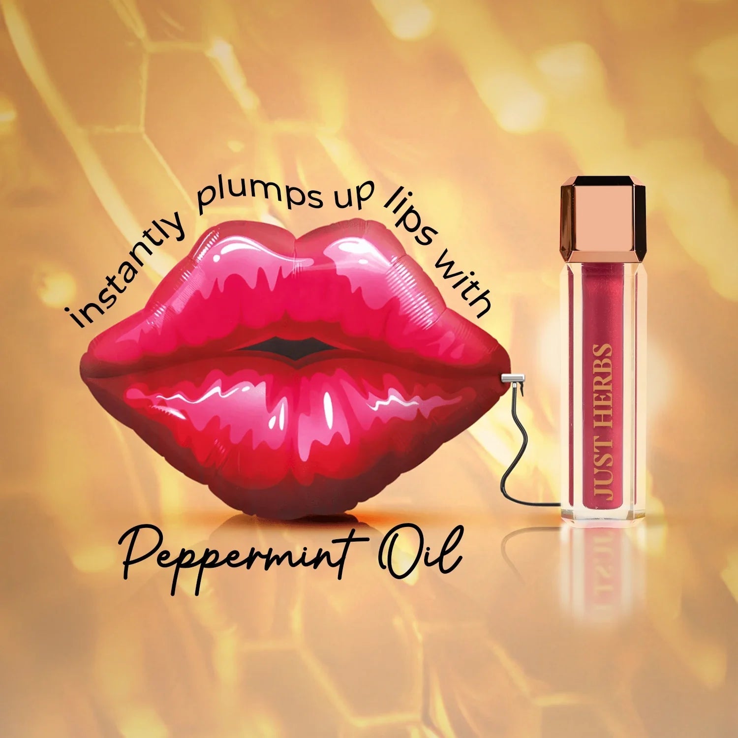 Lip Honey Plumping Gloss with Plant Vitamin C and Peppermint Oil 