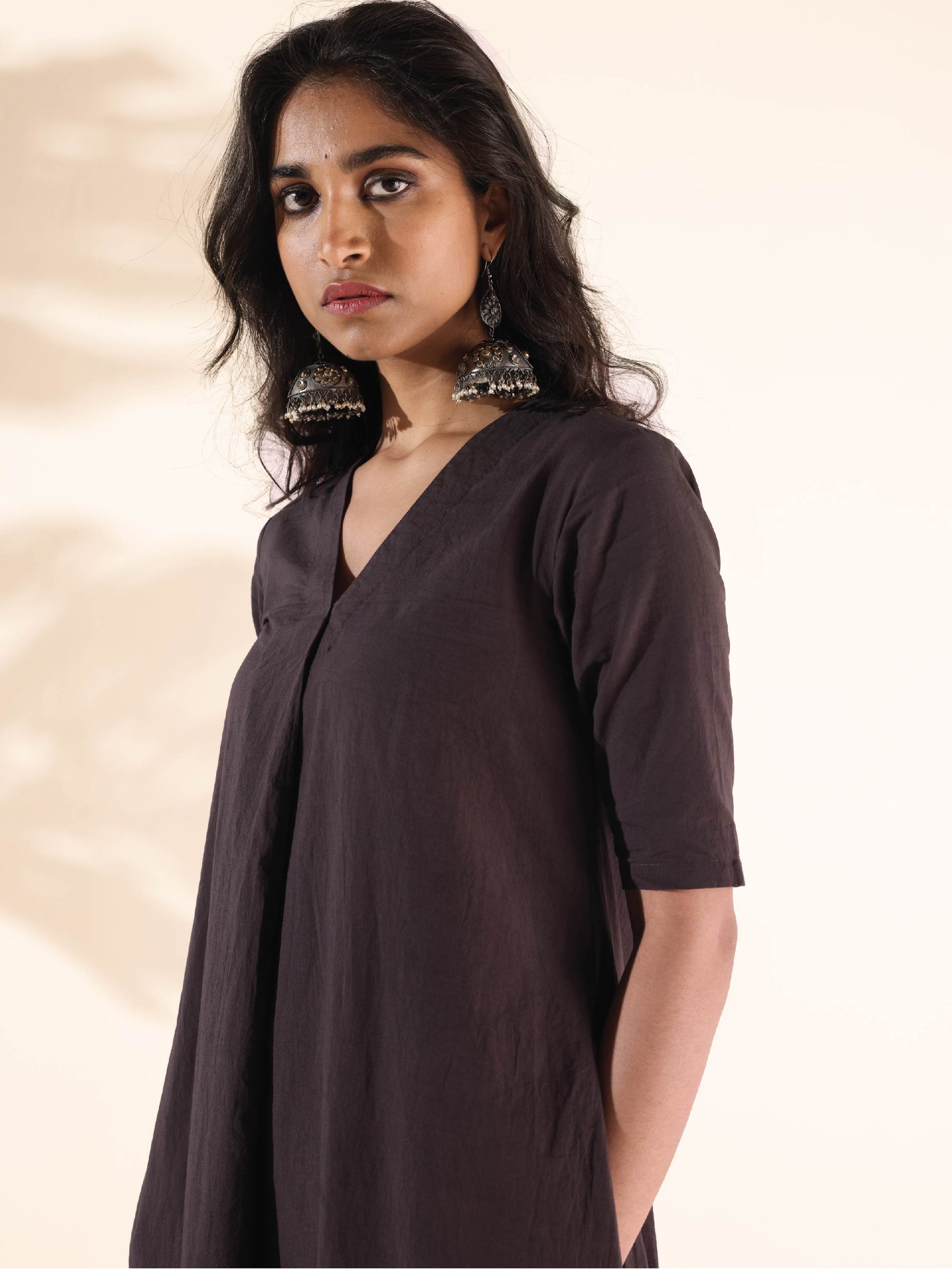 trueBrowns Cola Cotton Ikat Kurta Pant Set 