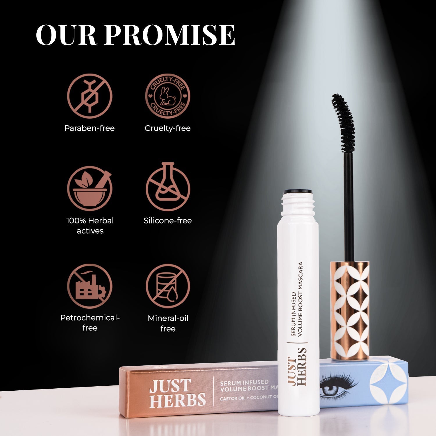 Serum-infused Volume Boost Mascara with Castor Oil and Coconut Oil 