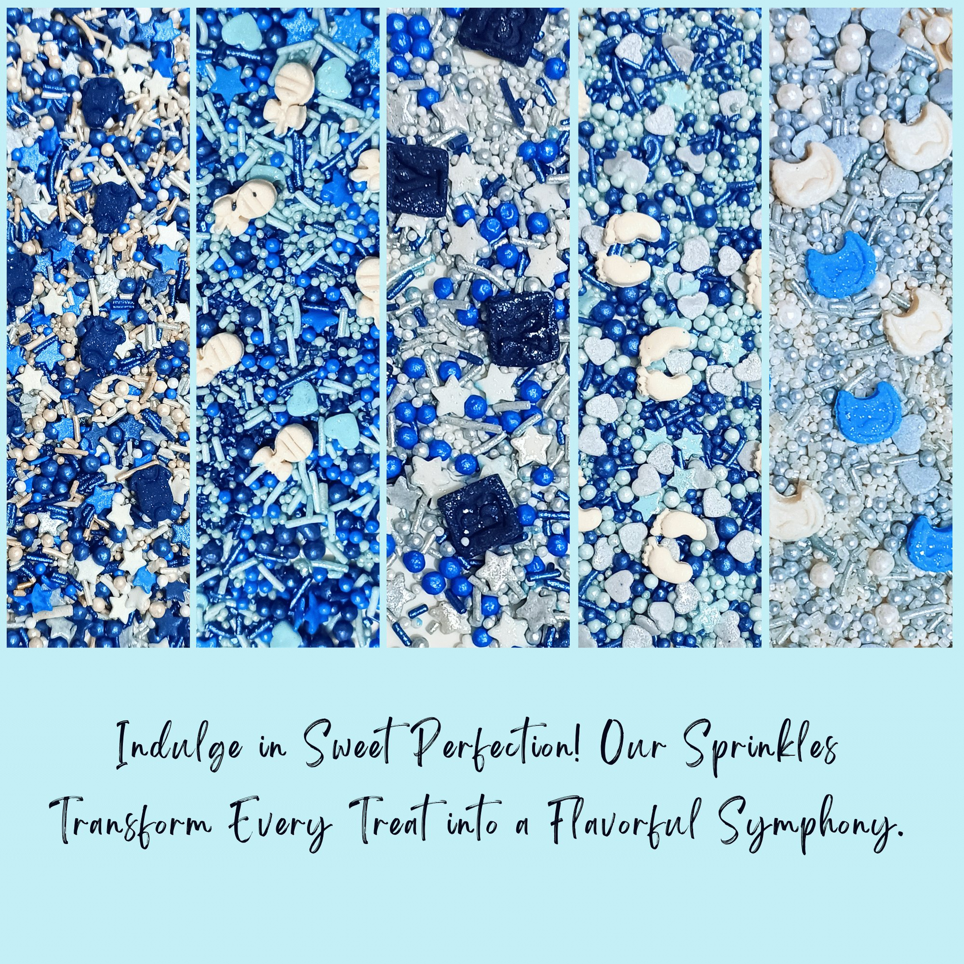 Confect Boys Baby Shower Sprinkles | Baby Blue Sprinkles for Cake & Cupcake Decorating