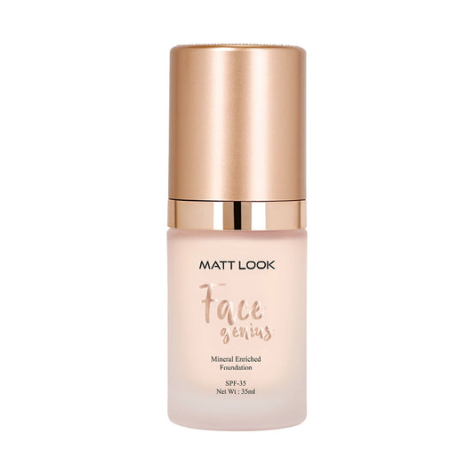 Matt Look Face Genius Mineral Enriched Weightless Matt Finish Foundation - 01 Classic Ivory 