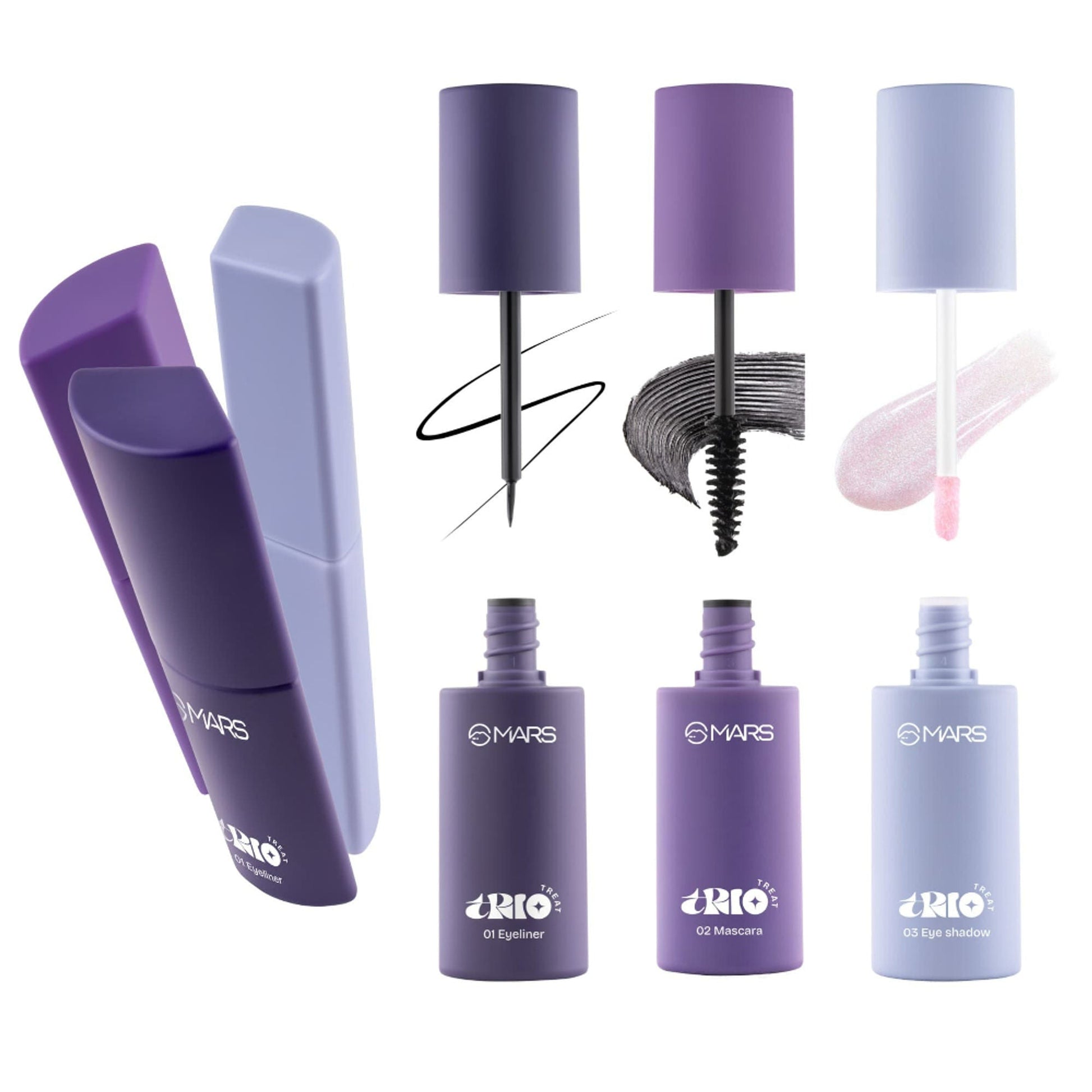 MARS Cosmetics Trio Treat, 3-In-1 Eye Makeup Kit With Eyeliner, Mascara & Eyeshadow 