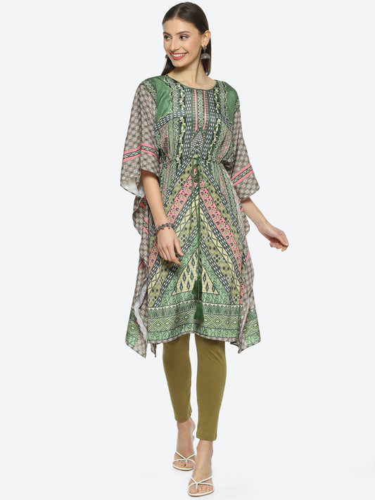 Biba Extented Sleeves Printed Kurta Set - Grab2buy