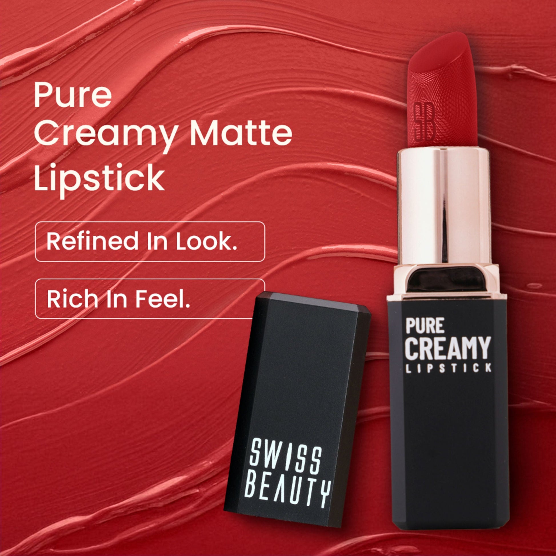 Swiss Beauty Pure Creamy Matte Lipstick - 10 Hottie Pink