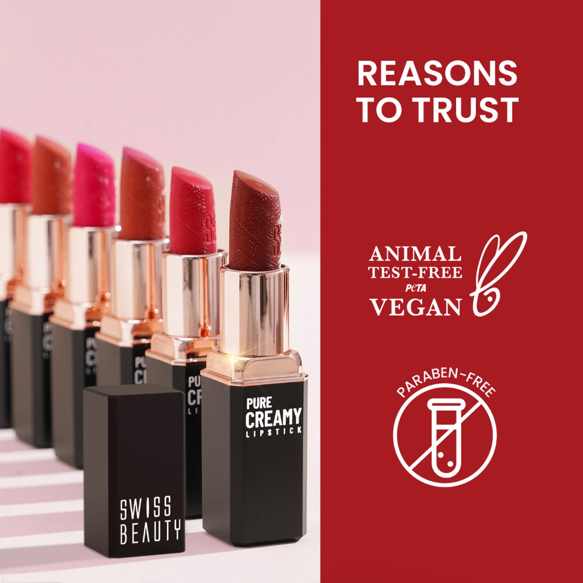 Swiss Beauty Pure Creamy Matte Lipstick - 12 Rich Cocoa