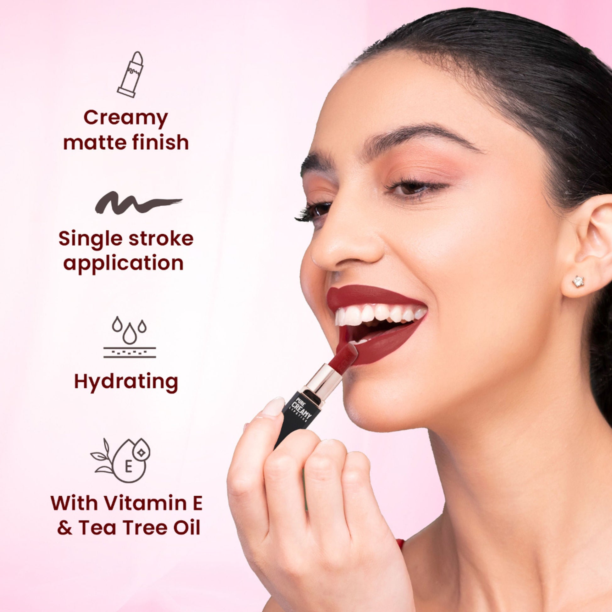 Swiss Beauty Pure Creamy Matte Lipstick - 18 Wine And Fine