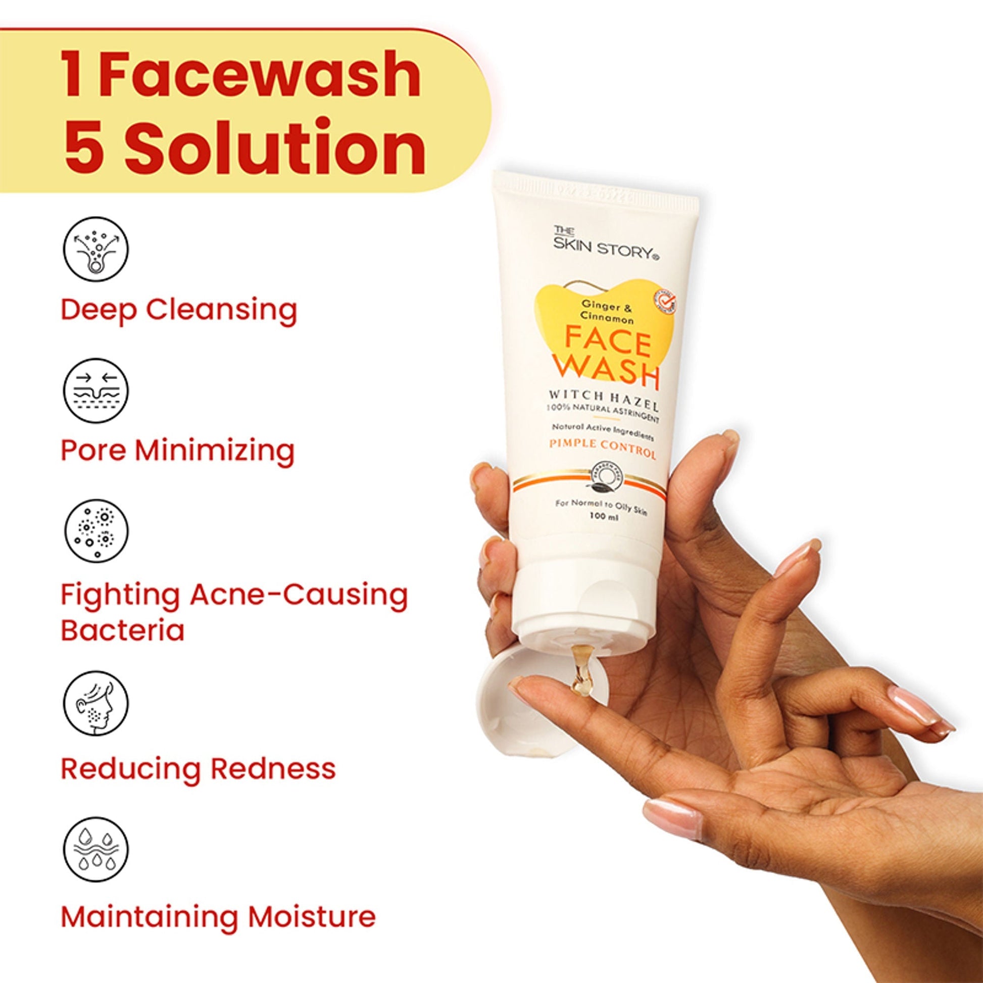 The Skin Story Oil & Pimple Control Ginger Cinnamon Face Wash  Grab2Buy The Skin Story Grab2Buy