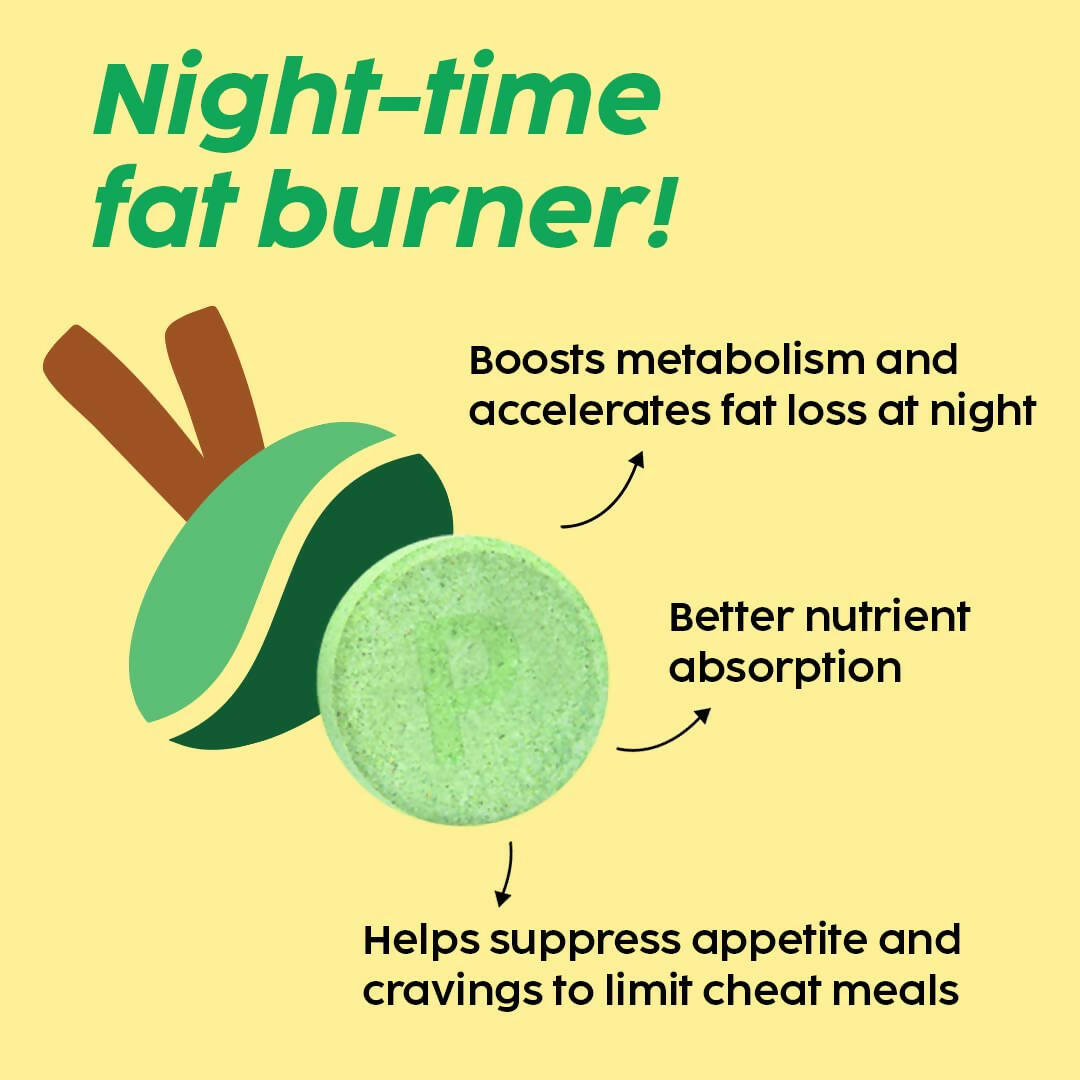 PLIX The Plant Fix Drink Sleep Burn Effervescent Tablets with Green Coffee Bean - Lemon Masala 