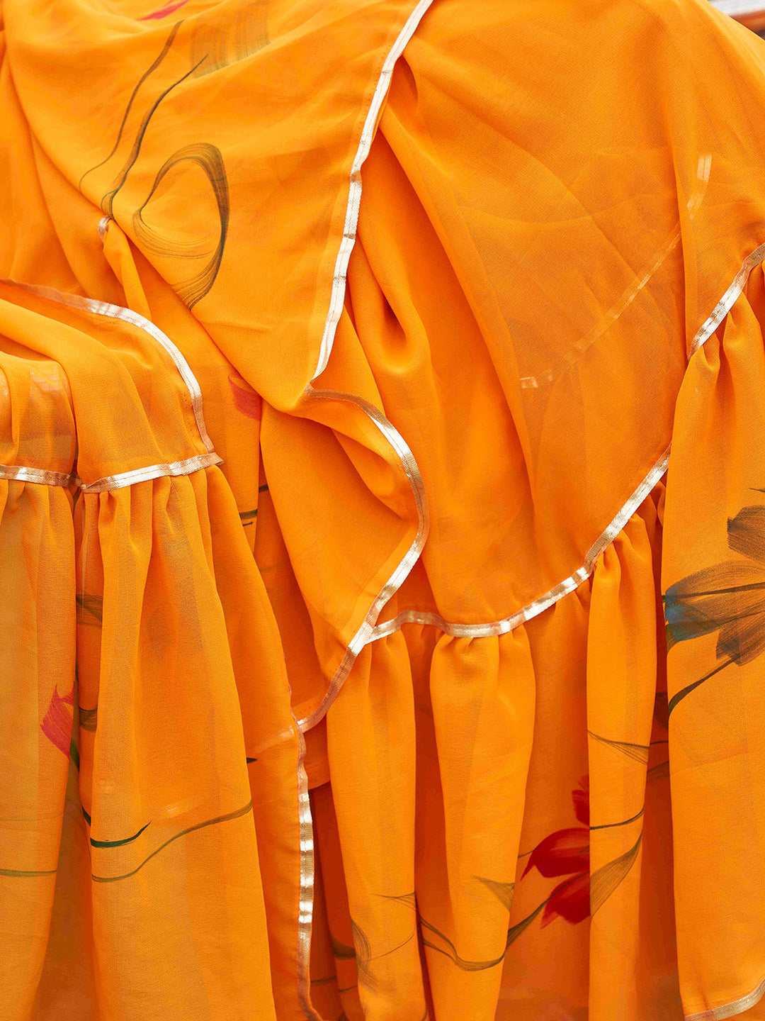 Tikhi Imli Mustard Yellow Gotta Patti Ruffles Grab2Buy 