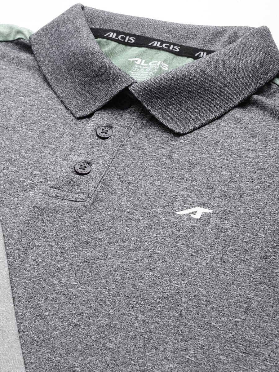 Alcis Colourblocked Polo Collar Anti Static Slim Fit T-shirt 