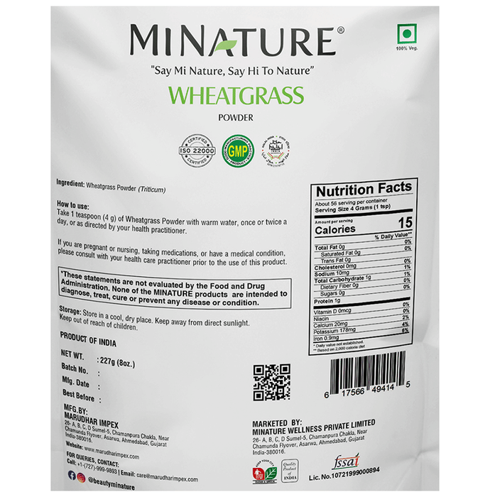 Minature Wheat Grass Organic Powder 