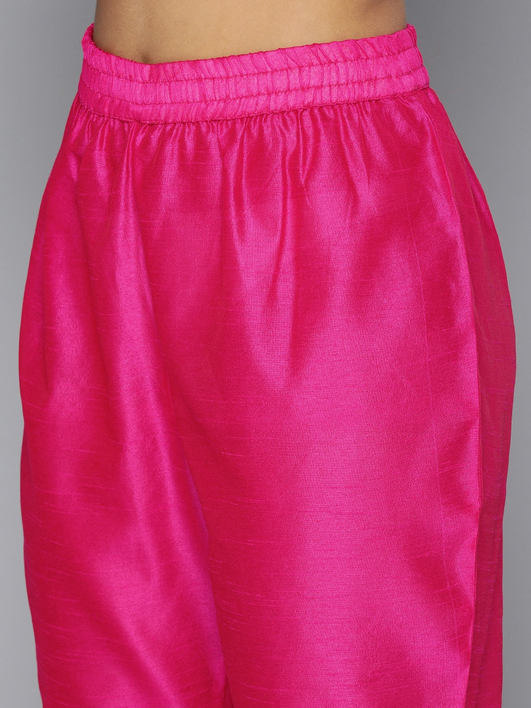 HERE&NOW Women Pink Ethnic Motifs Printed Gotta Patti Kurta with Sharara With Dupatta