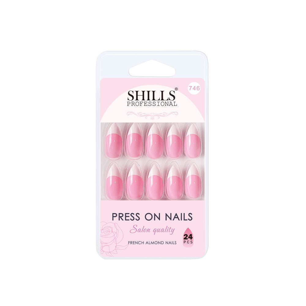 Shills Professional Reusable Press On Nails French Almond - SPN746